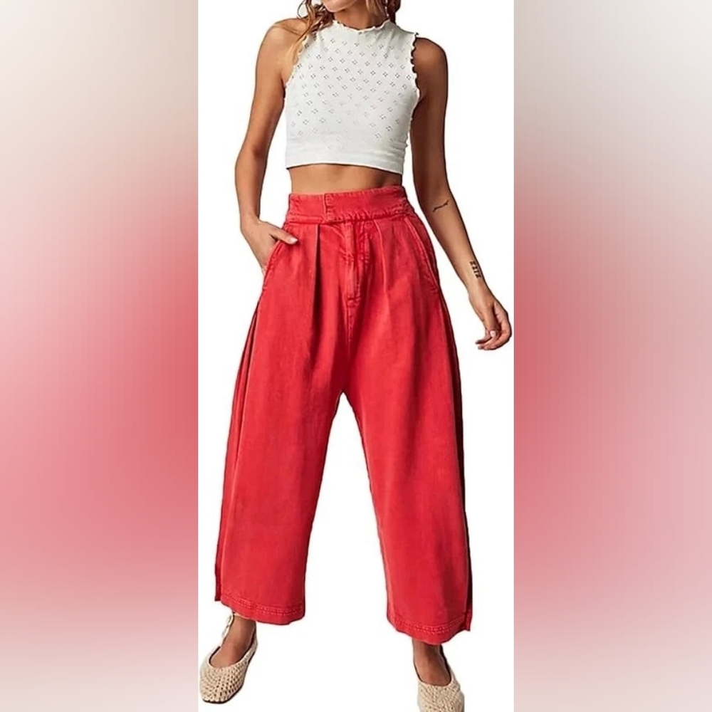 Free People Cool Harbor Wide Leg 100% Cotton Pant